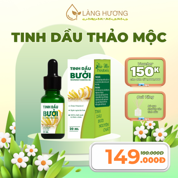 Tinh Dầu Bưởi Thảo Mộc Làng Hương - 20ml