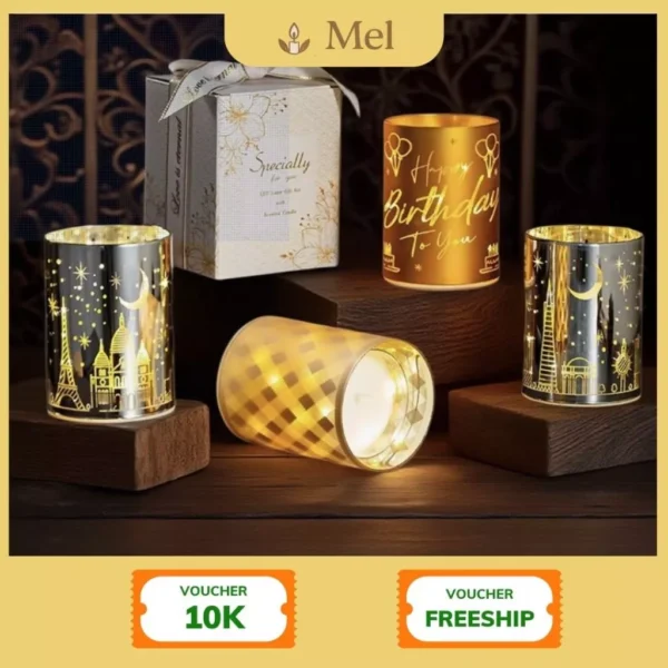 Nến Thơm Cốc Thủy Tinh Mel