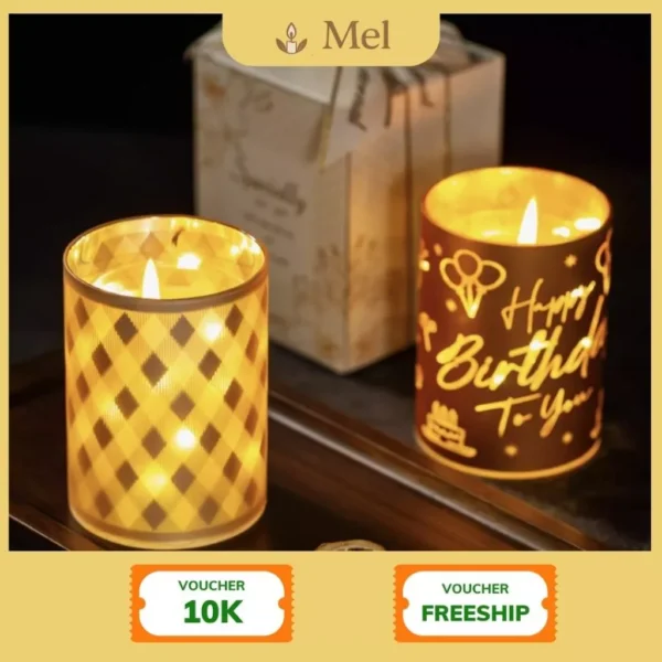 Nến Thơm Cốc Thủy Tinh Mel