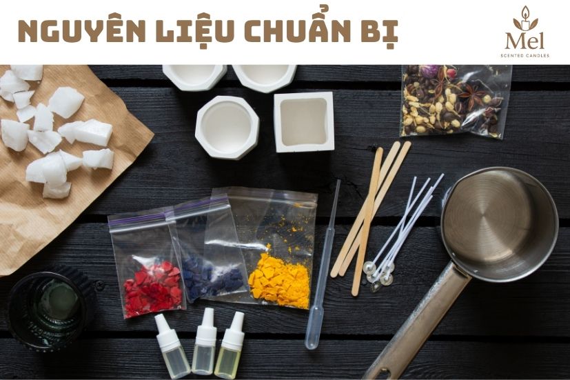 Nguyên liệu cần chuẩn bị để làm nến thơm